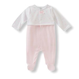 absorba Baby Girls Footie, Vanilla/Pink 3-6 Months